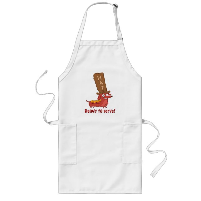 Tablier Long Pun de hot dog teckel (Devant)