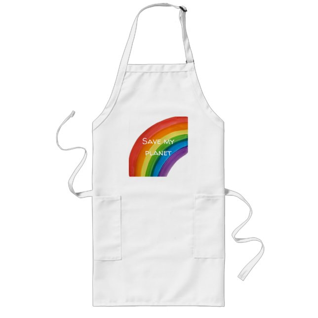 Tablier Long RAINBOW Sauvegarder ma planète (personnalisable) (Devant)