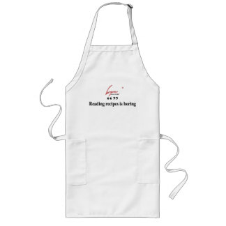 Tablier Long Reading recipes is boring Apron