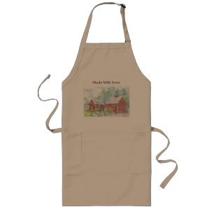 Tablier Long Red Barn Farm Apron Pays Cuisine Vie