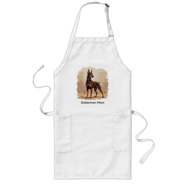 Tablier Long Red Rust Brown Doberman Pinscher Dog (Devant)