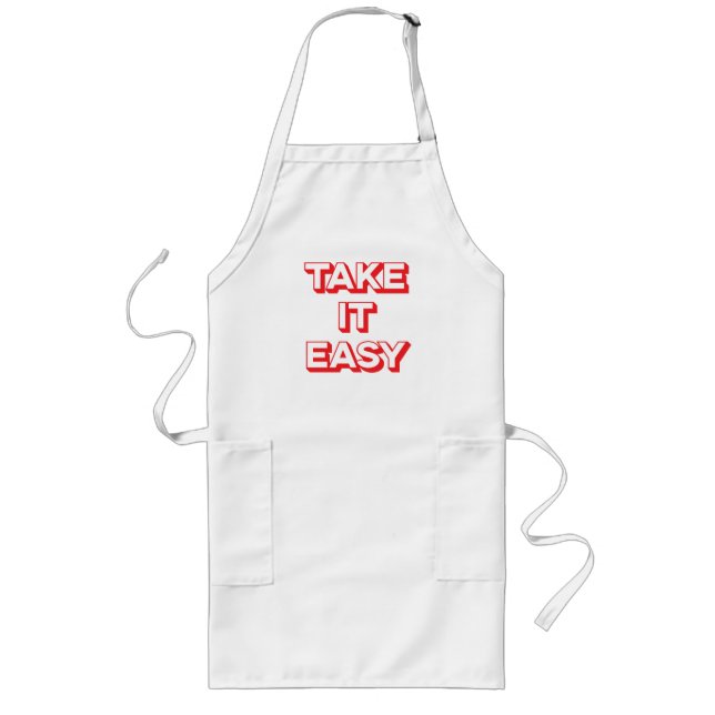 Tablier Long Red Take it Easy Vintage Look (Devant)