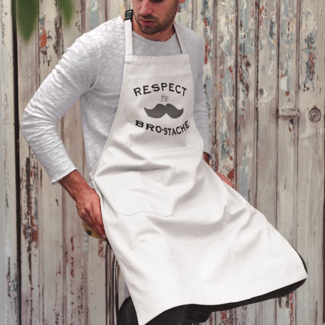 Tablier Long Respectez la moustache bro-stache hipster (Créateur téléchargé)