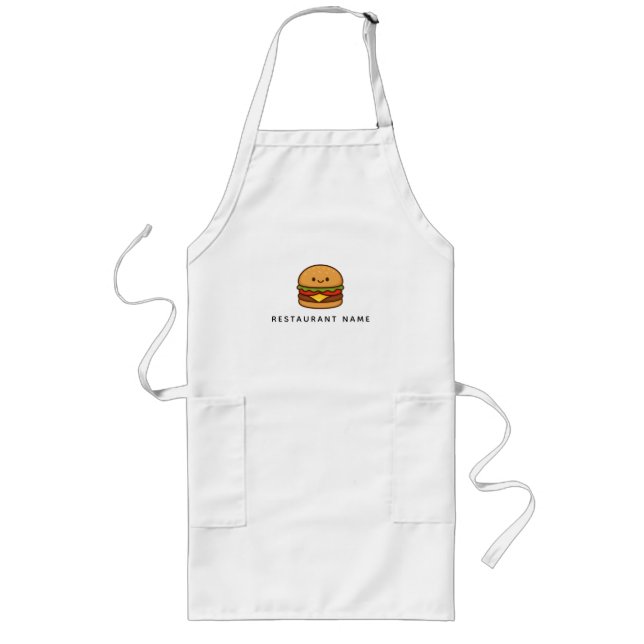 Tablier Long Restaurant Cute Burger (Devant)