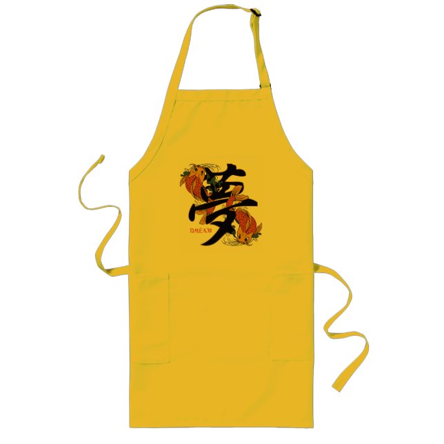 Tablier Long Rêve de poissons de Koi de kanji (Devant)