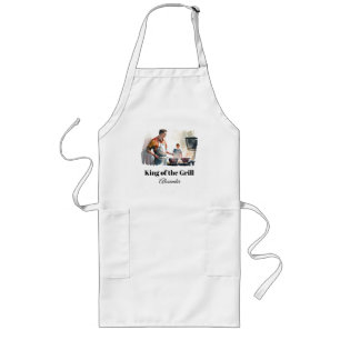 Tablier Long Roi du Grill Caucasien personnaliser