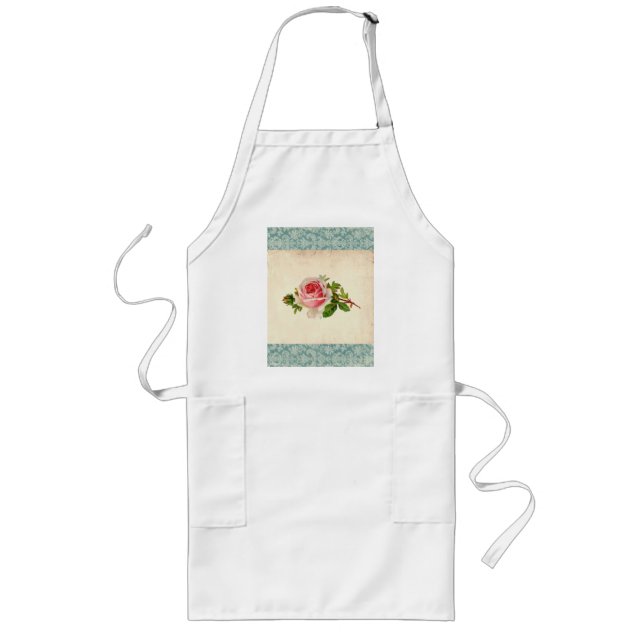 Tablier Long Rose victorien et damassé (Devant)