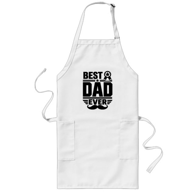 Tablier Long Ruban de récompense Meilleur Papa de tous les temp (Devant)