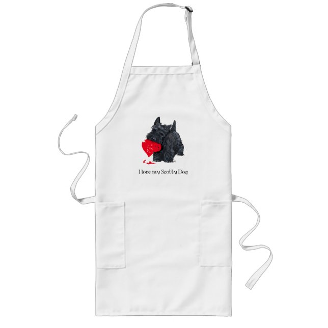 Tablier Long Scottish Terrier Valentine (Devant)