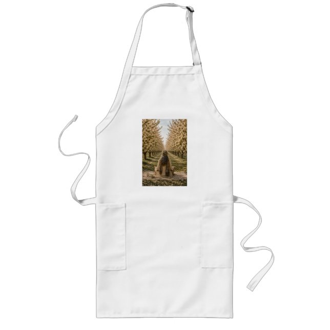 Tablier Long Serene Orchard Apron | Romantic Countryside Nature (Devant)