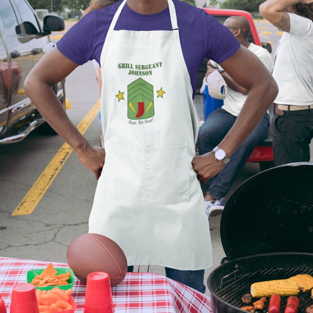 Tablier Long Sergent Grill Espace Grillation Personnalisé (Créateur téléchargé)