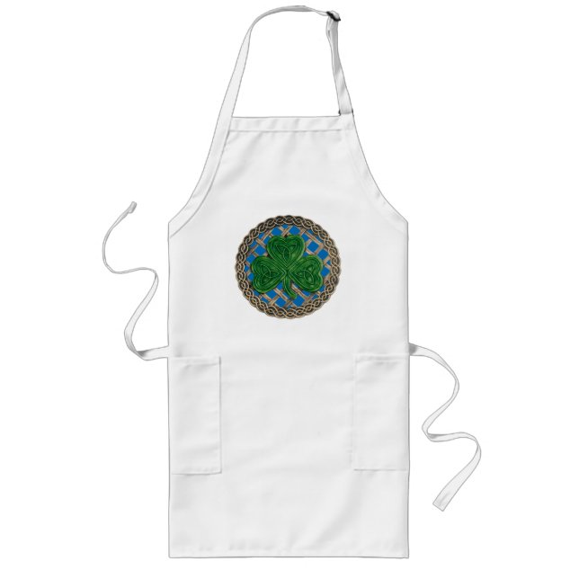 Tablier Long Shamrock, treillis Et Noeuds Celtiques Sur Apron B (Devant)