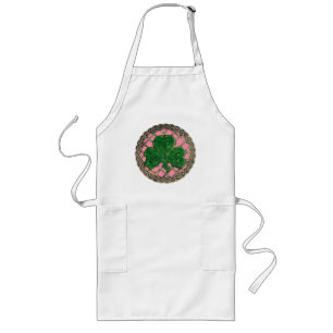 Tablier Long Shamrock, treillis Et Noeuds Celtiques Sur Apron R