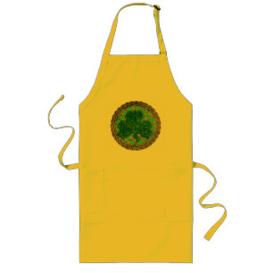 Tablier Long Shamrock, treillis Et Noeuds Céltiques Sur Apron V