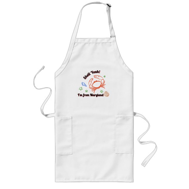 Tablier Long "Shell Yeah! I'm from Maryland" Crab Apron (Devant)