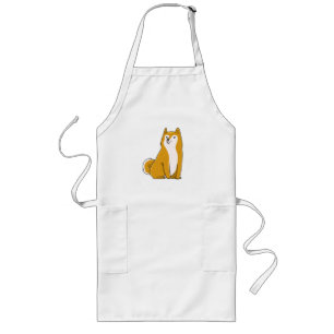 Tablier Long shiba inu assis dessin animé