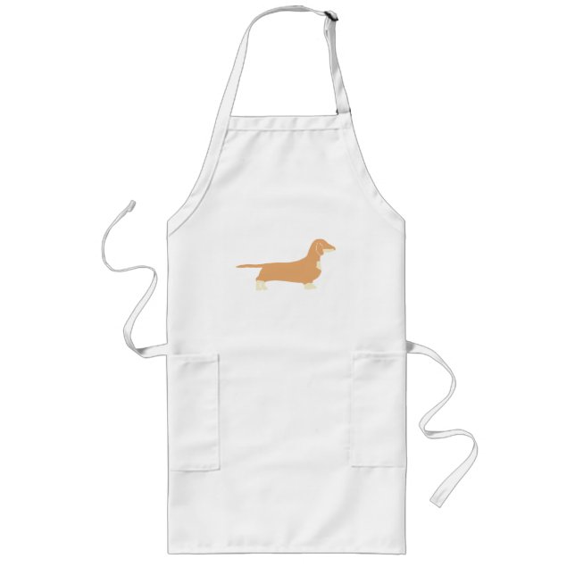 Tablier Long silo dachshund faon et crème (Devant)