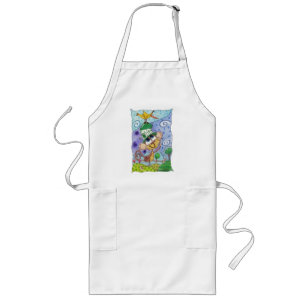 Tablier Long Singe funky et Banana Bird