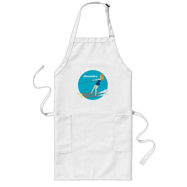 Tablier Long Ski nautique de style vintage (Devant)