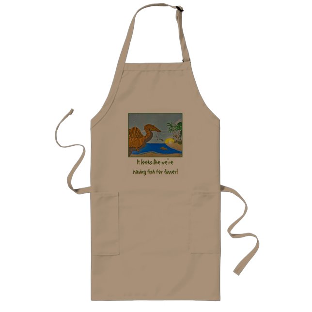 Tablier Long Spinosaurus Fish for Dinner apron Dinosaur Chef  (Devant)