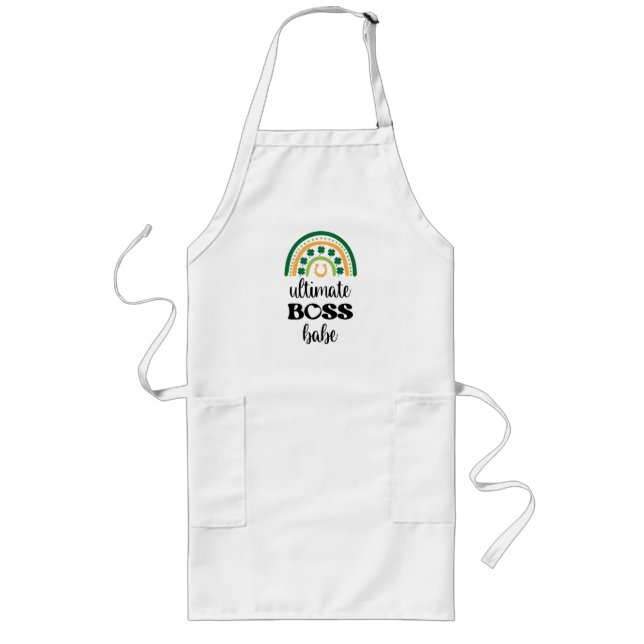 Tablier Long St Patrick's Day Irlandais Ultimate Boss Babe Rain (Devant)
