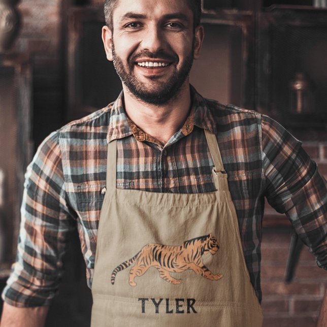 Tablier Long Stalking Tiger Personnalisé (Créateur téléchargé)