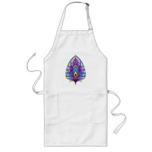 Tablier Long Style Art Nouveau Vitrage Peacock Plumes
