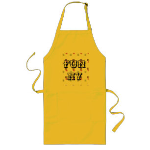 TABLIER LONG STYLE MODERNE -FUNNY-NOIR-ROUGE-BLANC-JAUNE-ROUGE-