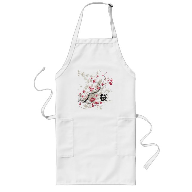 Tablier Long Style oriental Sakura Cherry Blossom Art (Devant)