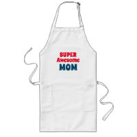 Super Awesome Mom Quote Red and Blue Typography Lo