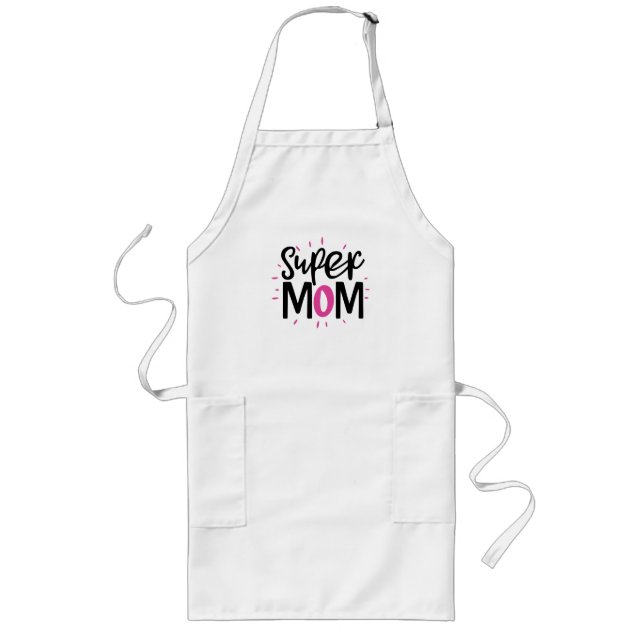 Tablier Long Super Mom – Strong Mother Gift (Devant)