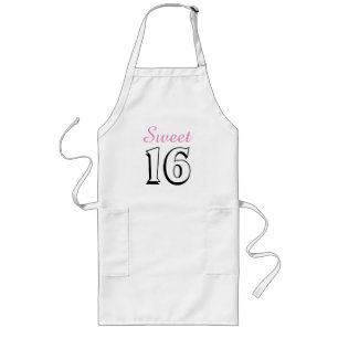 Tablier Long Sweet 16 Moderne Chic rose fête d'anniversaire
