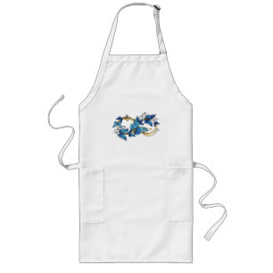 Tablier Long Symbole infini de papillons Morpho bleus