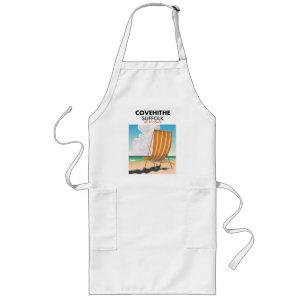 Tablier Long T-Shirt affiche de voyage de la plage de Covehithe