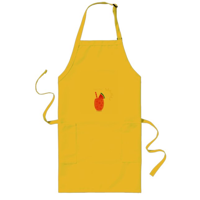 Tablier Long T-shirt d'été, design de jus frais (Devant)