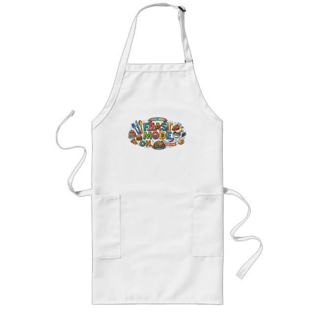 Tablier Long T-shirt graphique drôle pour gourmands avec Feast  (Devant)
