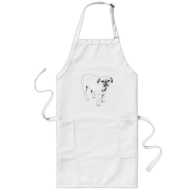 Tablier Long Tabard de chien aux contours nets rend la cuisine  (Devant)