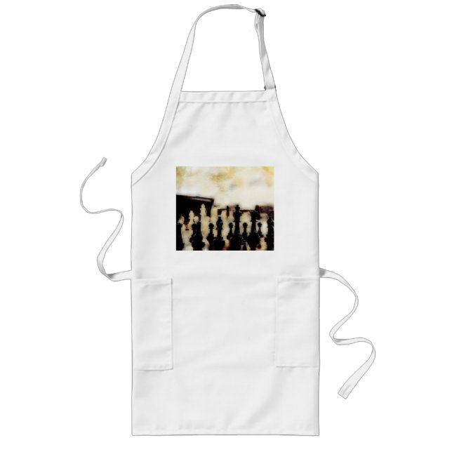 Tablier Long Tabard Grunge d'échecs (Devant)