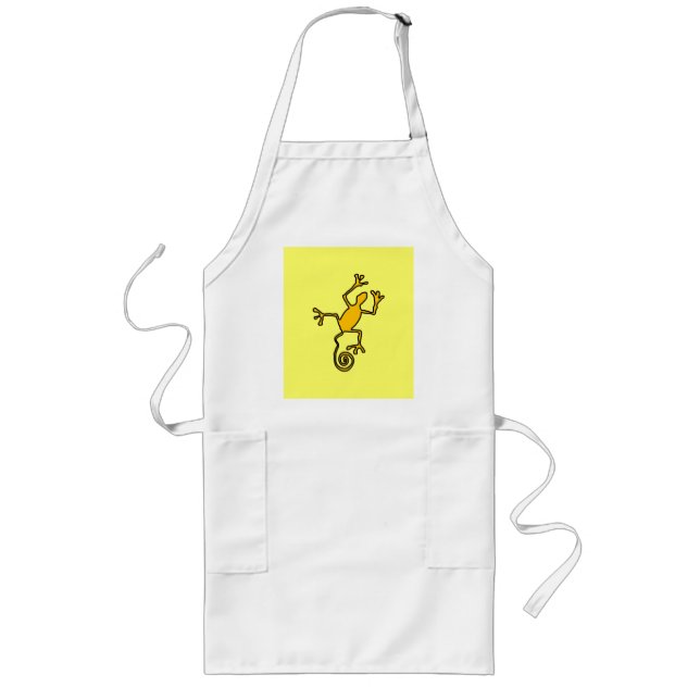 Tablier Long tabard lézard jaune (Devant)