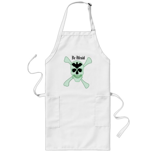 Tablier Long Tabard Vert Crâne Et Os (Devant)