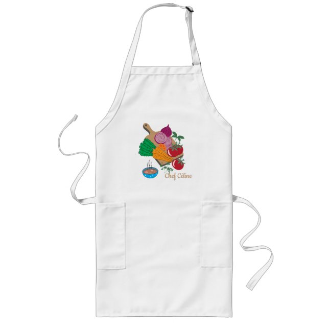 Tablier Long Tablier de légumes personnalisés Chef (Devant)