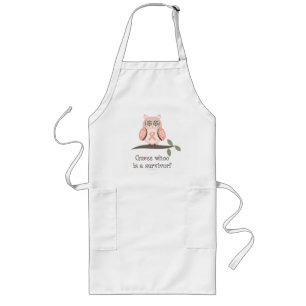 Tablier Long Tablier rose de hibou de ruban de survivant de