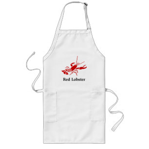 Tablier Long Tablier rouge de homard avec le blanc