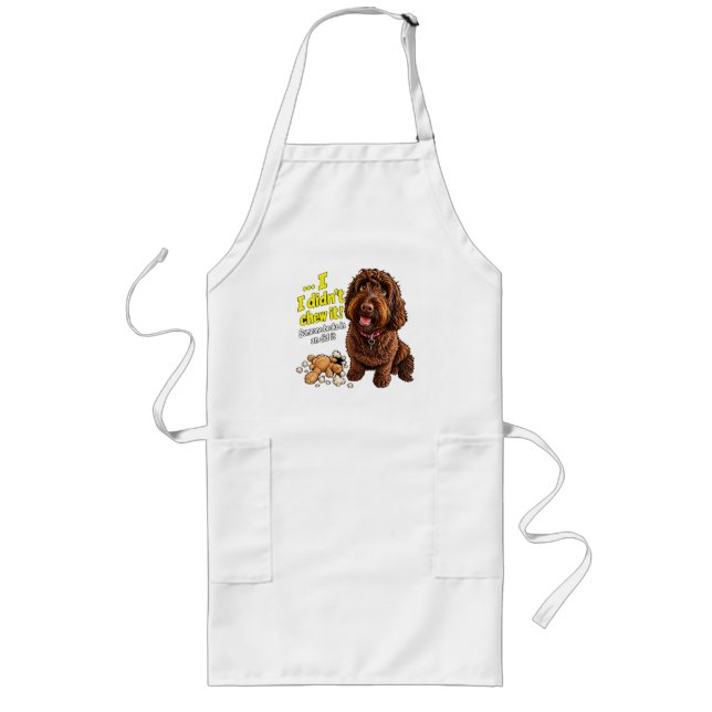 Tablier Long Tasse Je ne l'ai pas mâché Chien Drôle (Devant)