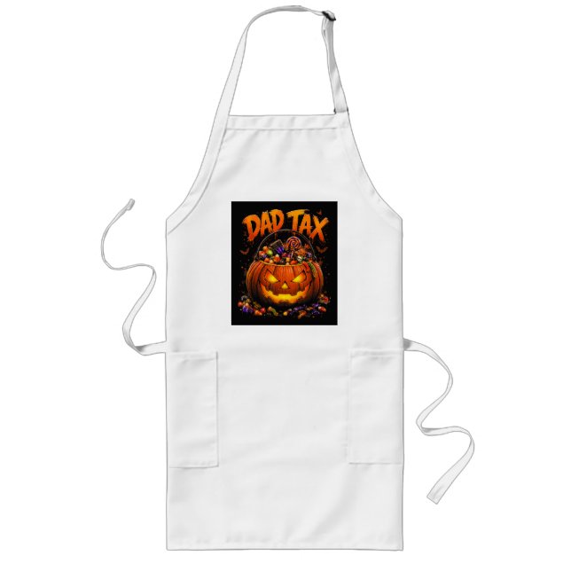 Tablier Long Taxe Papa Drôle Halloween Citrouille (Devant)