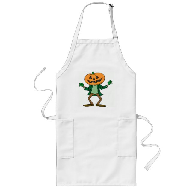 TABLIER LONG TÊTE CITROUILLE HALLOWEEN (Devant)