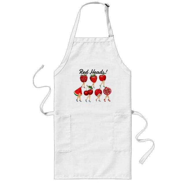 Tablier Long Têtes rouges ! Fruit Rouge Aux Jambes Dames Long T (Devant)