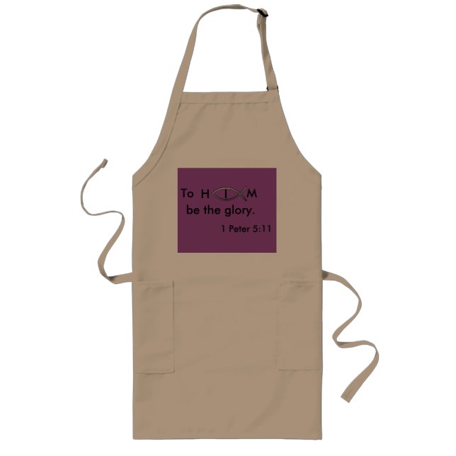 Tablier Long To Him be the glory Quote Apron (Devant)