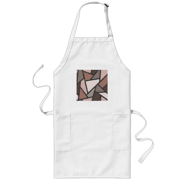 Tablier Long Tons de motif en vitrail marron (Devant)
