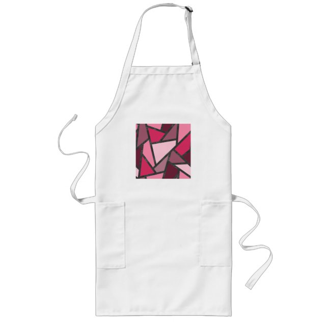 Tablier Long Tons de motif en vitrail rose (Devant)